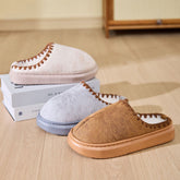 Baotou Cotton Slippers Thermal Home Wear Fleece lined Thickened Fluffy Slippers Interior Home Non Slip Cotton Slippers
